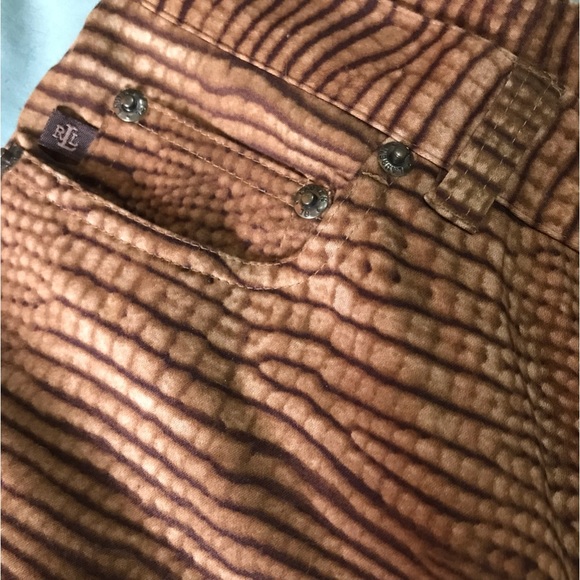 Womens Size 6P Ralph Lauren Brown/Tan Animal Print Capri - Picture 5 of 7